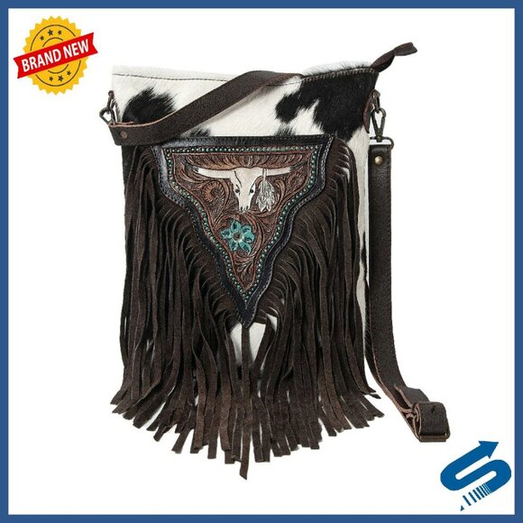 Handbags - Genuine Leather Crossbody Bag with Adjustable Strap & Multiple Pockets